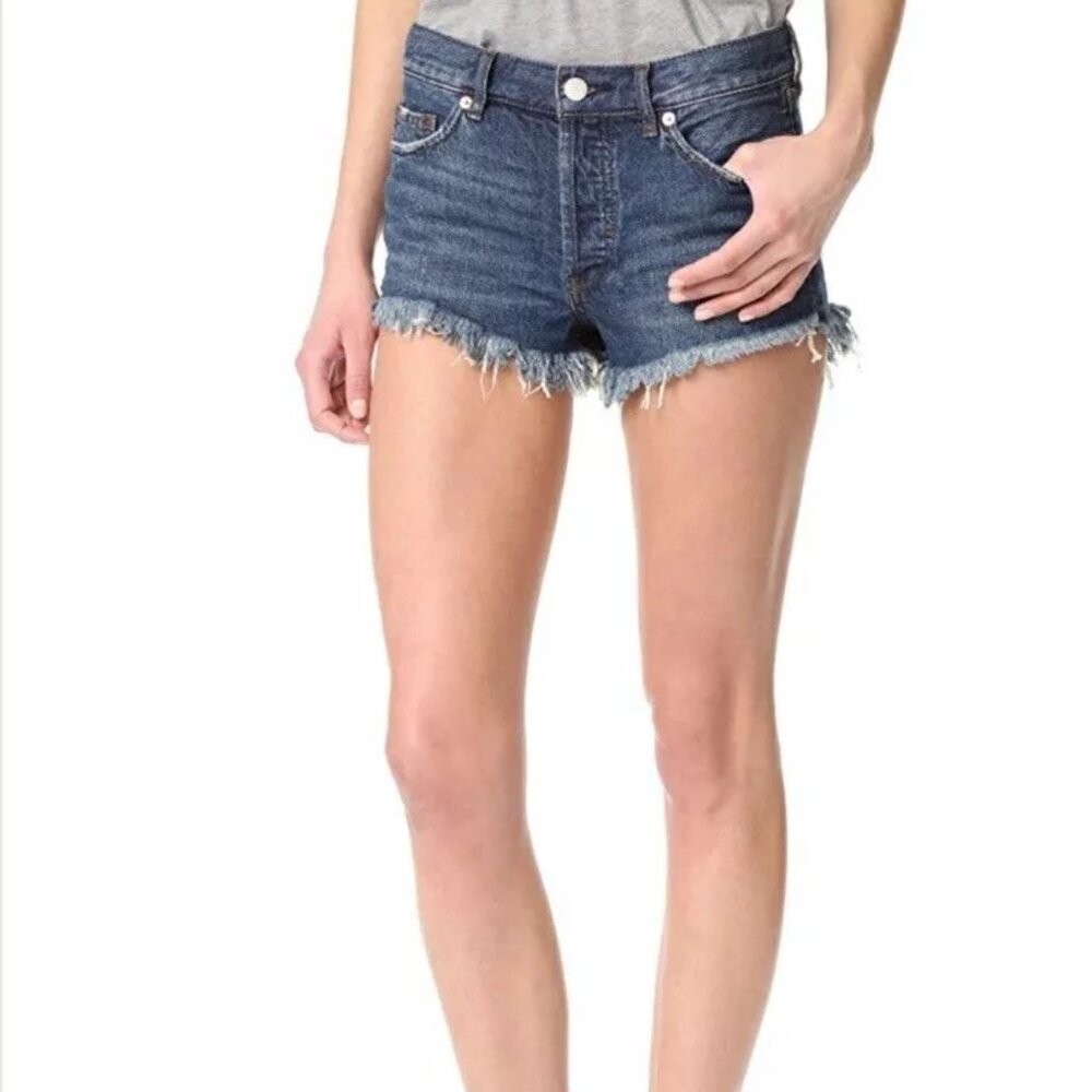 We the‎ Free Button Fly Raw Hem Jean Shorts Size 25